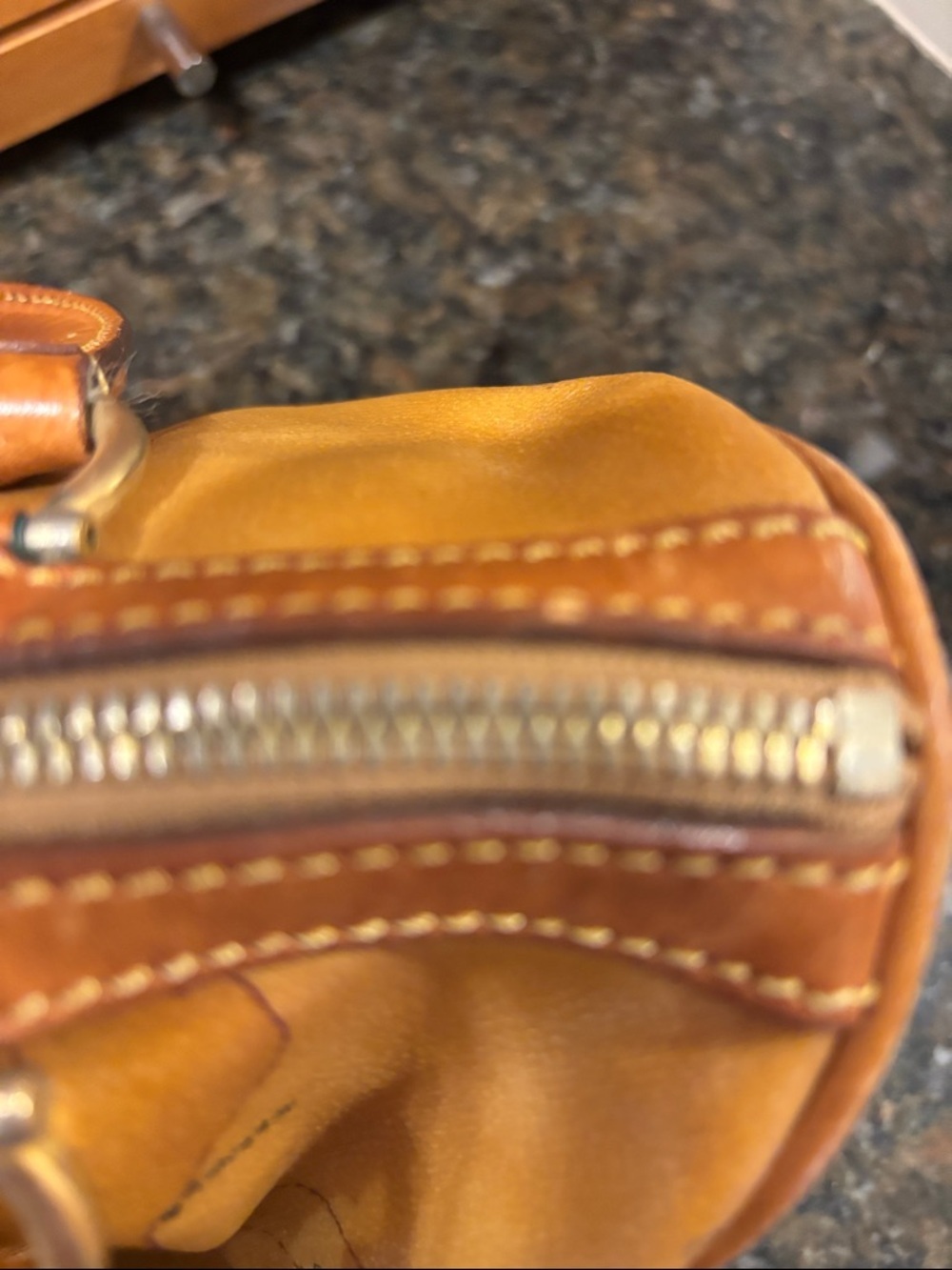 Alviero Martini Map-Print Leather Satchel in Cognac Brown - Picture 9 of 12